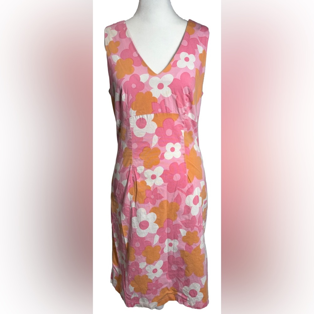Forecast 12 Pink Groovy Floral Sleeveless Cotton-blend Dress